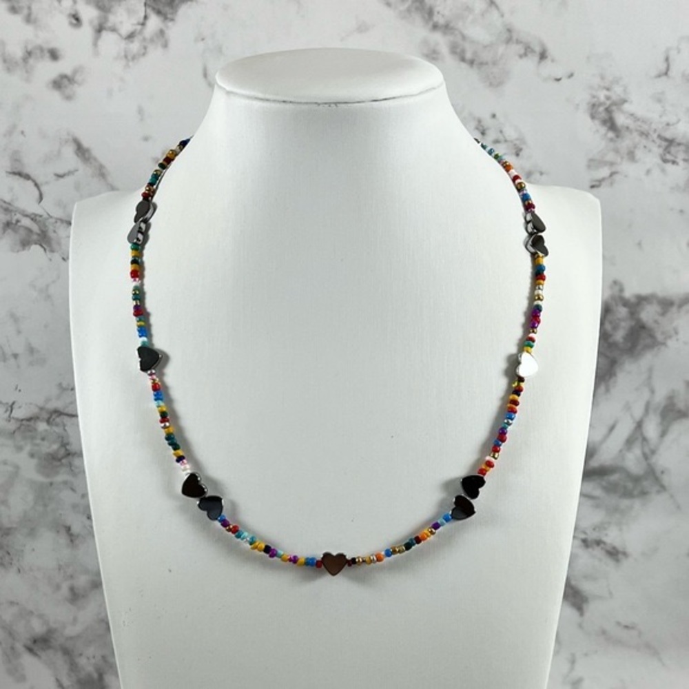 Beaded heart necklace